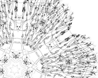 340x270 City Life City Drawing Line Drawing Archival Print