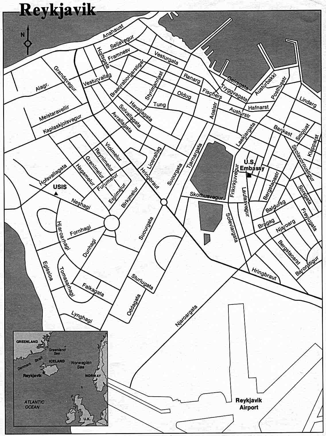 1136x1518 Reykjavik City Map