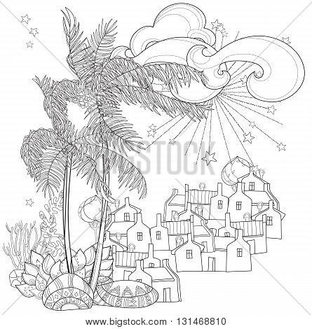 445x470 Hand Drawn Doodle Outline Palm Vector Amp Photo Bigstock