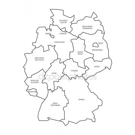450x450 Map Of Germany Devided To 13 Federal States And 3 City States