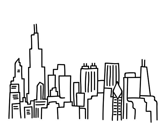 550x420 Chicago Skyline Outline Photographic Prints By Emmybdesigns