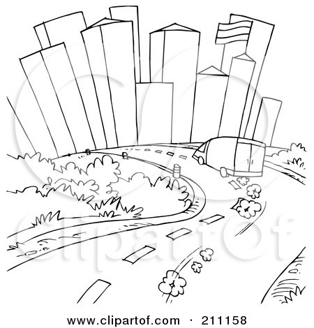 450x470 Coloring Page Outline Of A Van Putting Down A City Road Posters