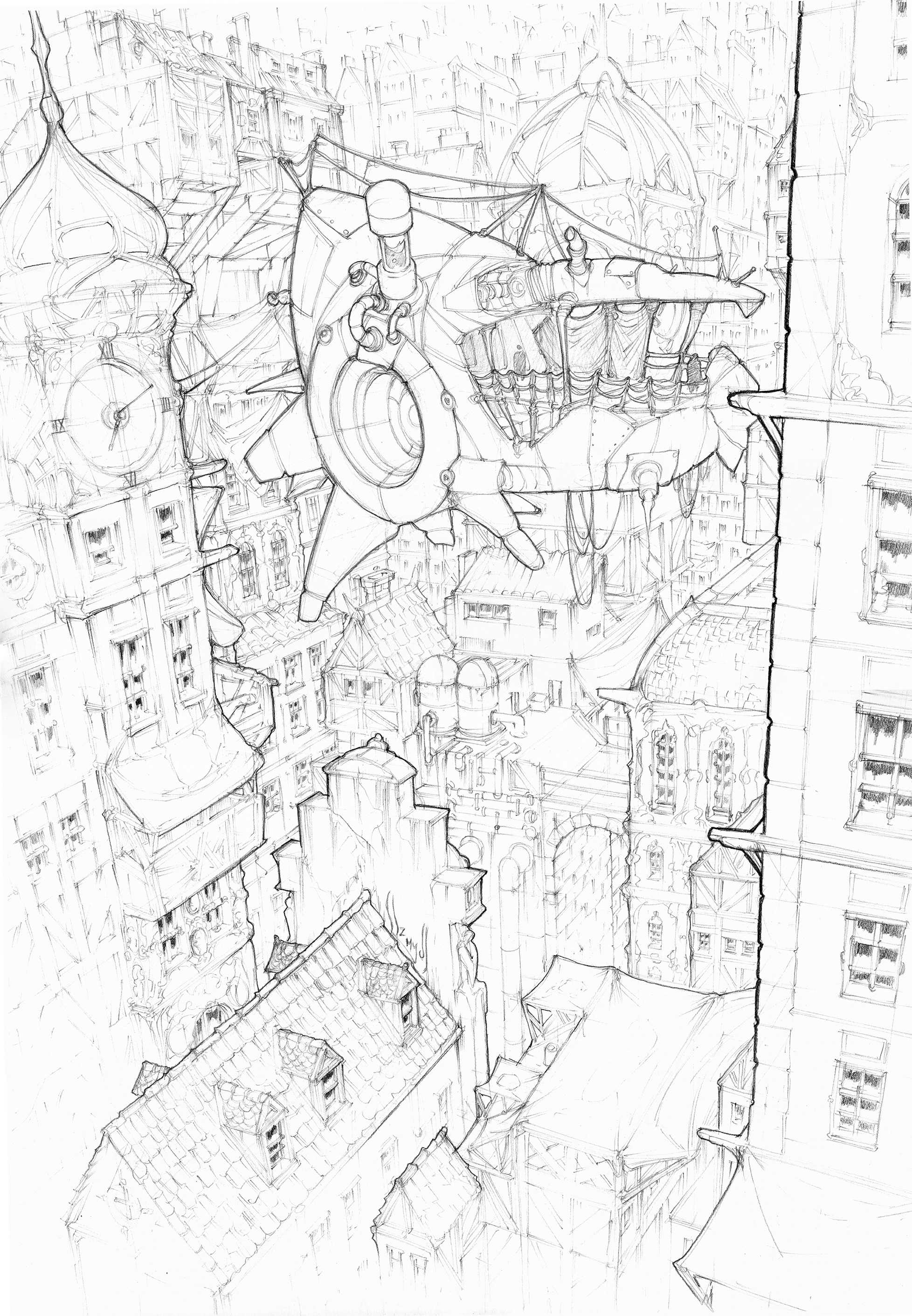 1956x2822 Steampunk City