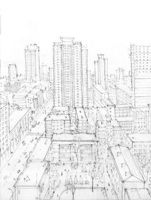 500x664 Pencil City Architecture Sketch China Lanzhou Awfu