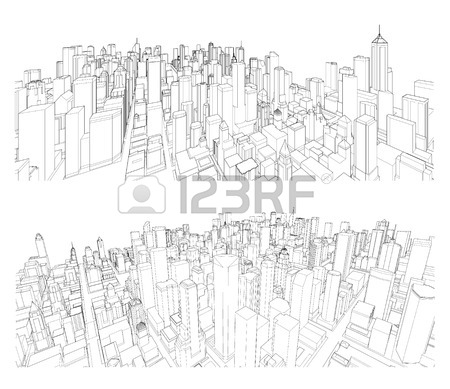 450x389 Cityscape Sketch. Architecture