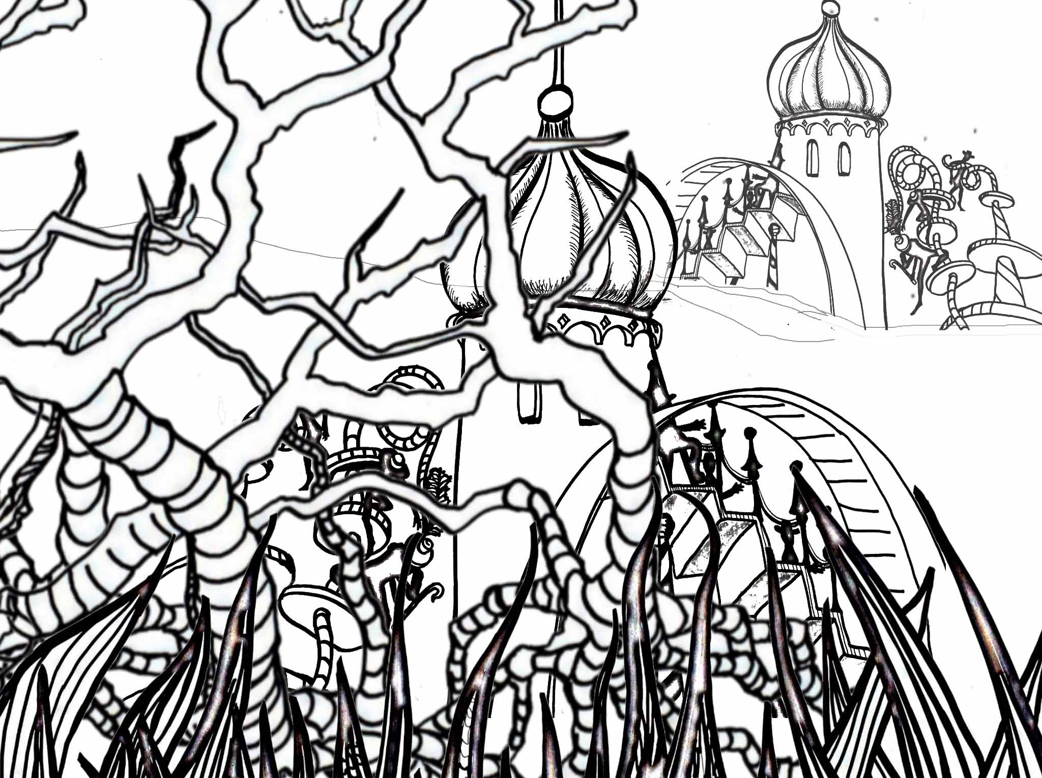 2048x1531 Drawing A Dr Seuss Inspired Cityscape Perspective