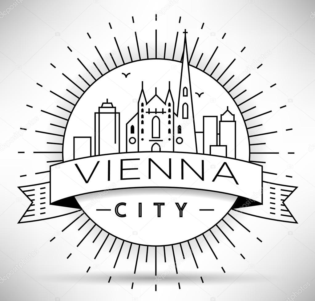 1023x977 Linear Vienna City Silhouette Stock Vector Kursatunsal