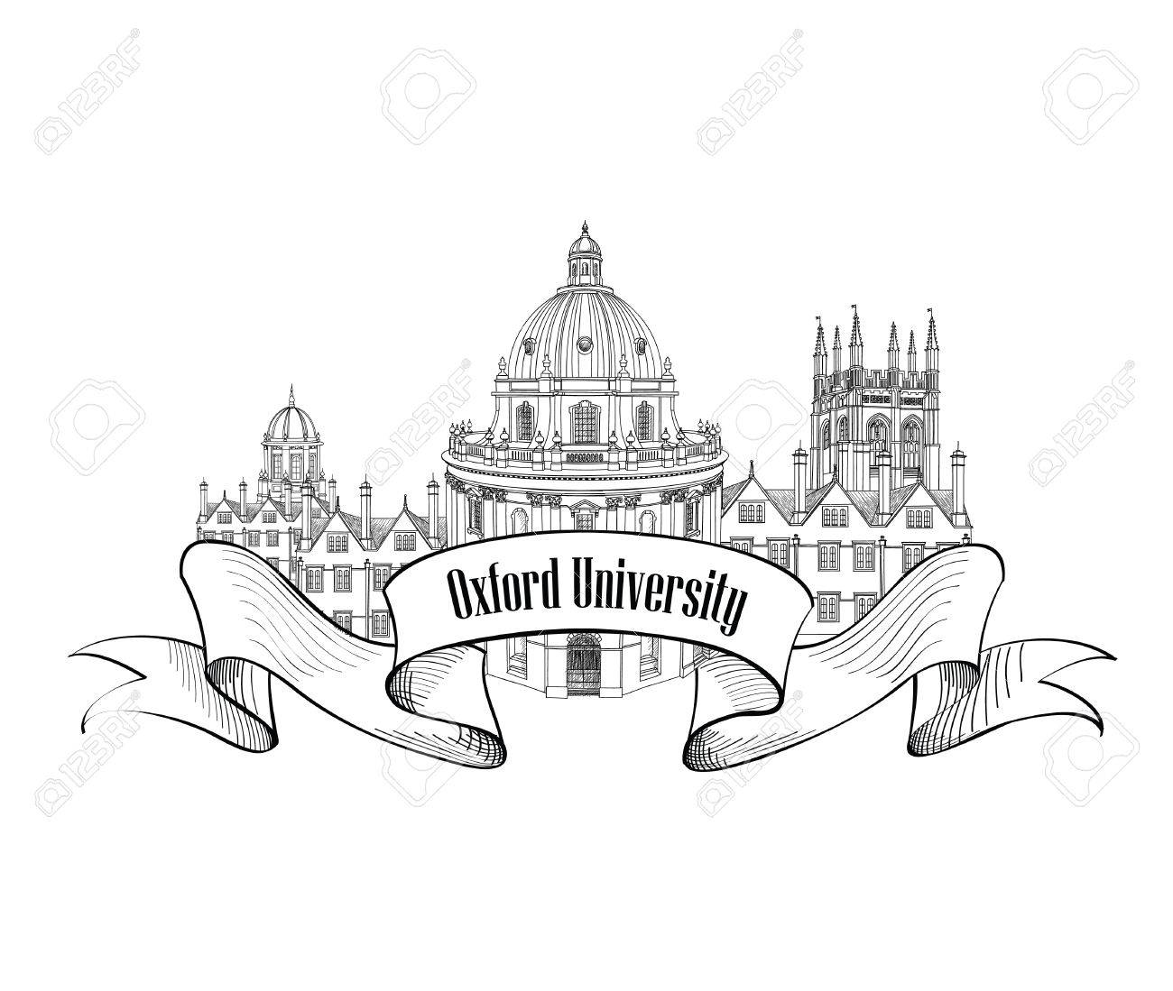 1300x1099 Oxford Univercity Label. Oxford City Skyline Engraved