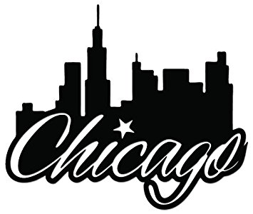 355x300 Chicago City Skyline Vinyl Decal Sticker For Vehicle