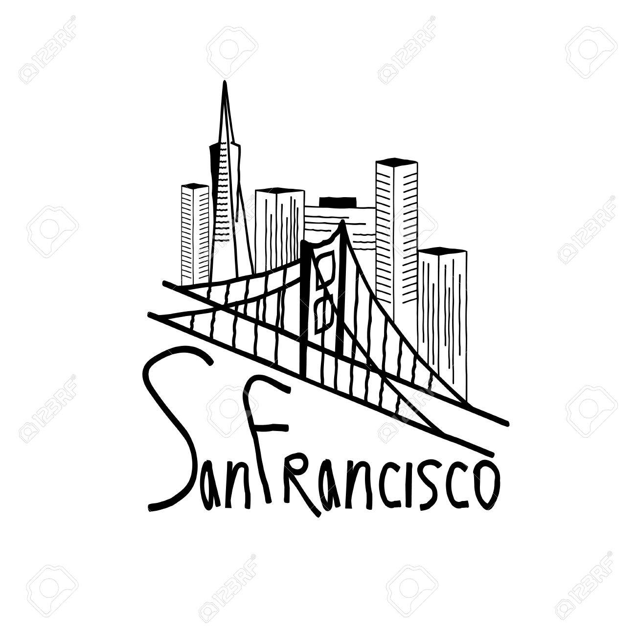 1300x1300 San Francisco Skyline Illustration Royalty Free Cliparts, Vectors