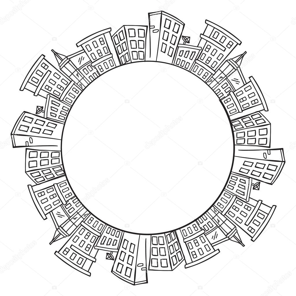 1024x1024 City Skylines With Copy Space Stock Vector Mhatzapa