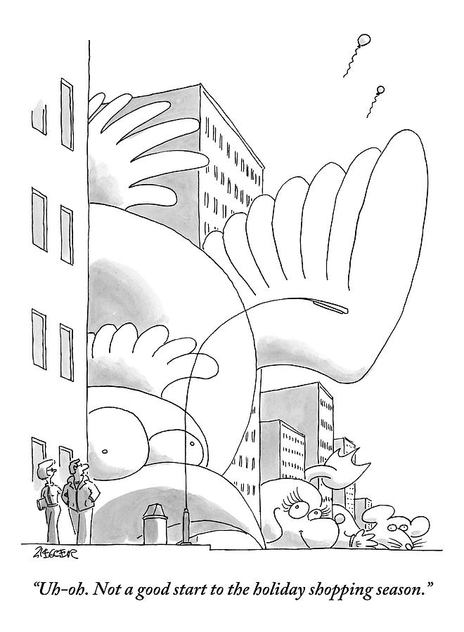 660x900 A Couple Stands On A City Street Where Holiday Drawing By Jack Ziegler