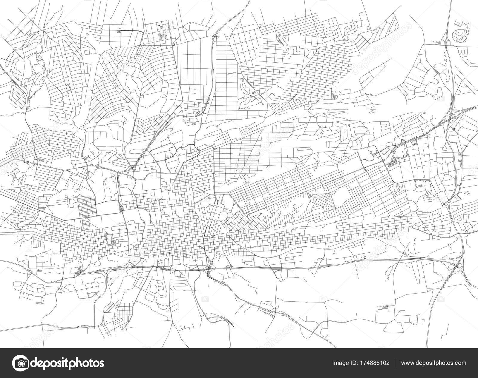1600x1267 Streets Johannesburg City Map South Africa Street Map Stock
