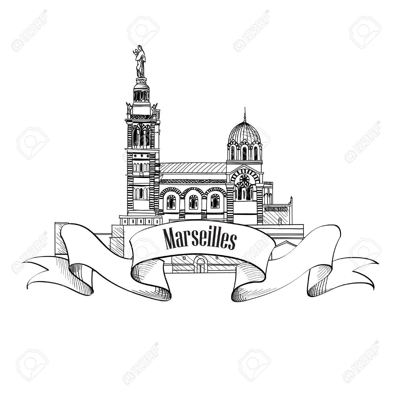 1300x1300 Marseille Landmark City Famoud Building Vector Symbol Travel