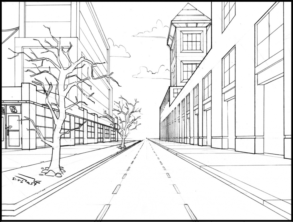 Cityscape Perspective Drawing at GetDrawings | Free download
