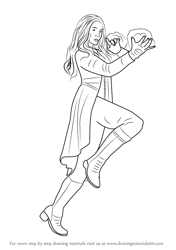 596x843 Learn How To Draw Scarlet Witch From Captain America Civil War