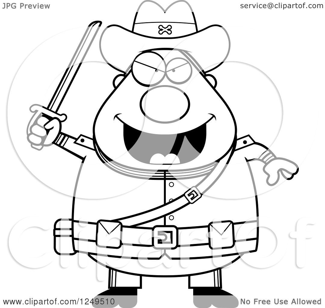 1080x1024 Clipart Of A Black And White Chubby Civil War Confederate Soldier