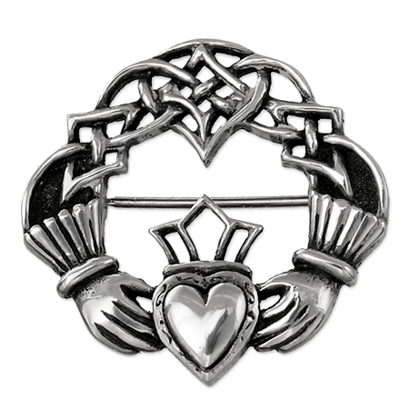 450x450 Brooch With Typical Irish Claddagh Symbol Ethnos