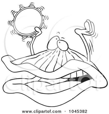 450x470 Royalty Free (Rf) Clip Art Illustration Of A Cartoon Clam Surfing