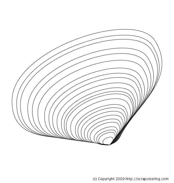 600x630 Clam Shell Coloring Page