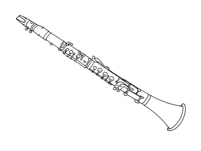 850x638 Coloring Pages Clarinet