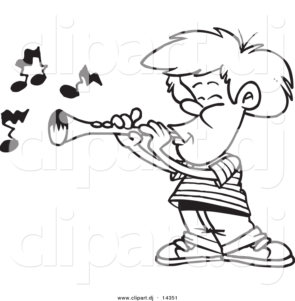 1024x1044 Vector Of Cartoon Boy Playing A Clarinet