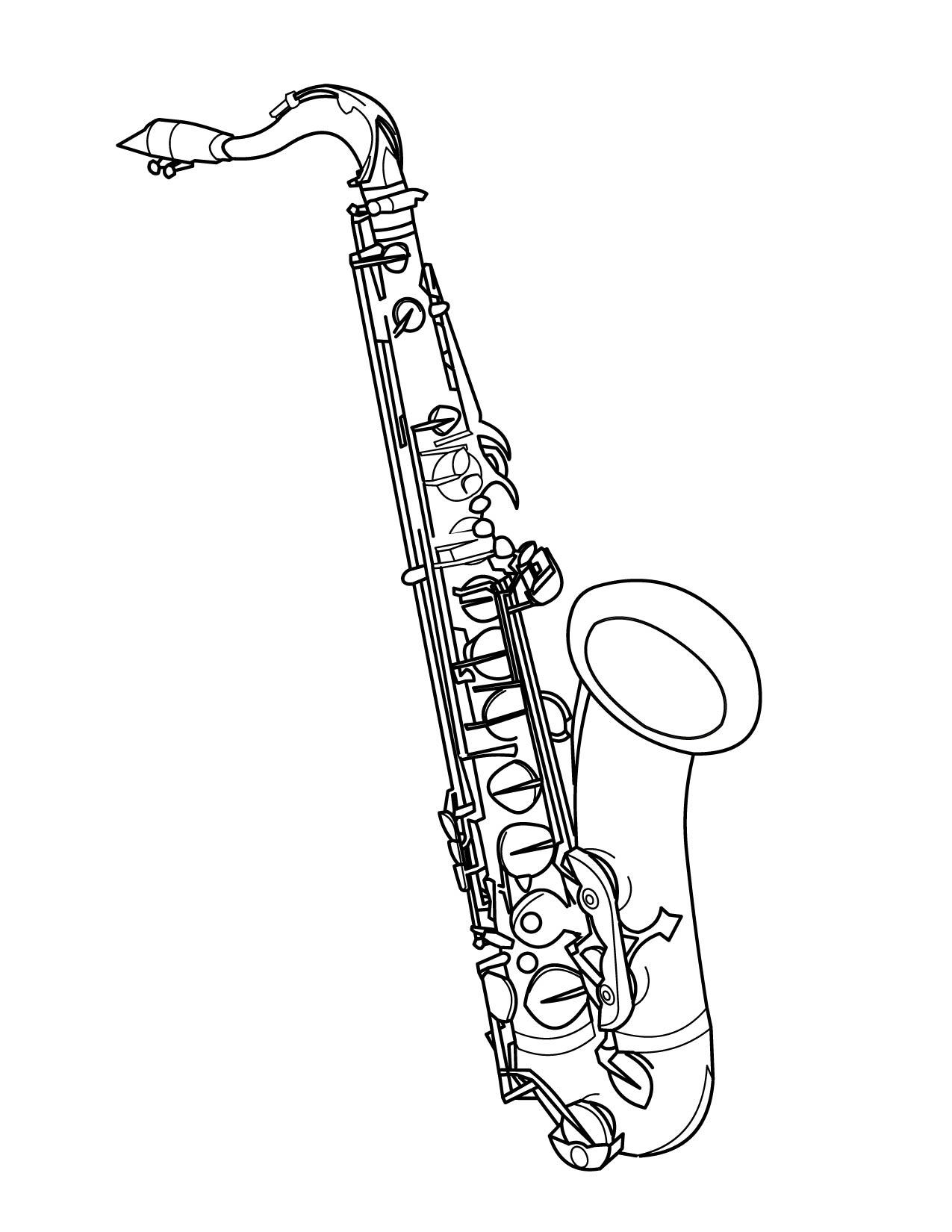 1275x1650 Tenor Saxophone Drawings