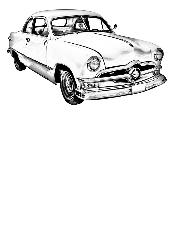 600x800 1950 Ford Custom Antique Car Illustration Stickers By Kwjphotoart