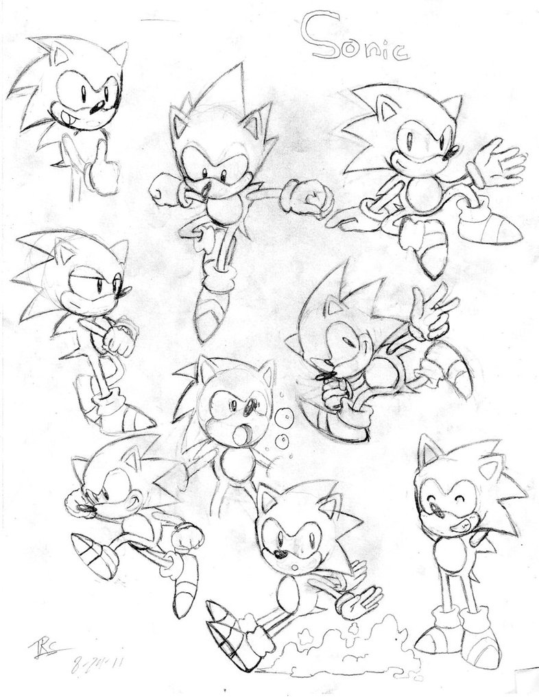 786x1017 Classic Sonic Sketches 2 By Trueretrosonic