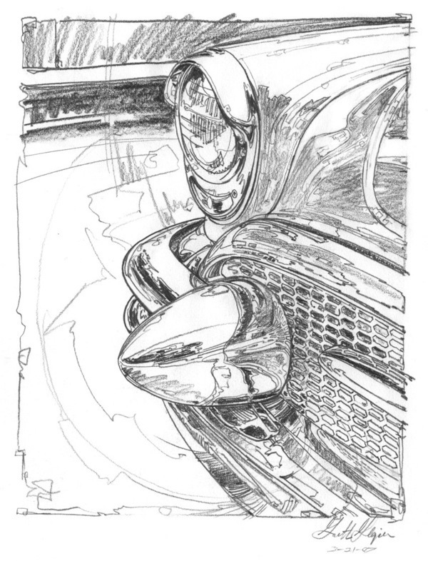 600x786 Classic Car Drawings On Behance