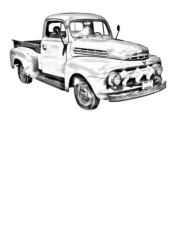 600x800 1951 Ford F 1 Pickup Truck Illustration Stickers By Kwjphotoart