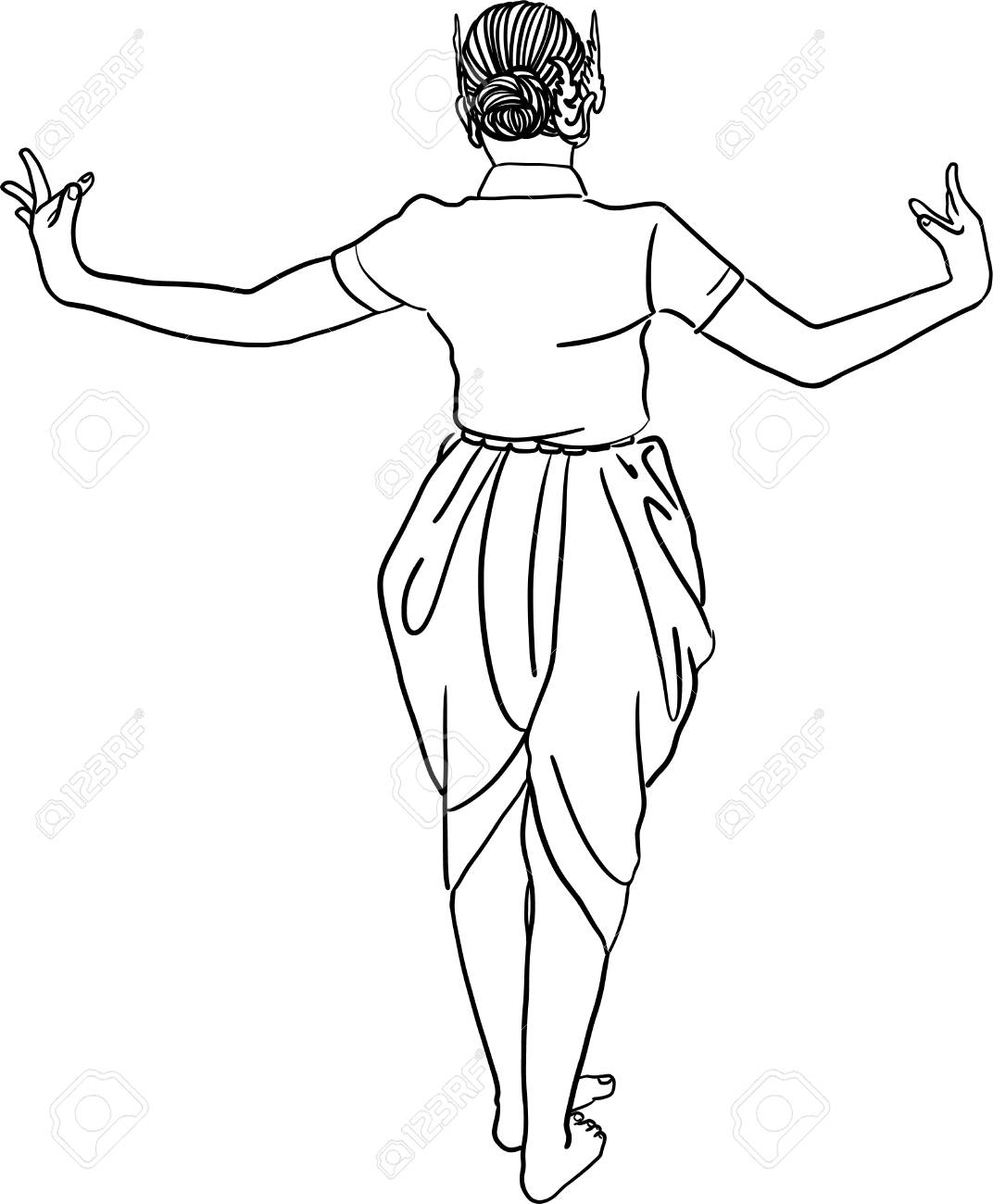 1072x1300 Art Drawing Of Thailand Dancing Art, Thai Classical Dance,(Ram