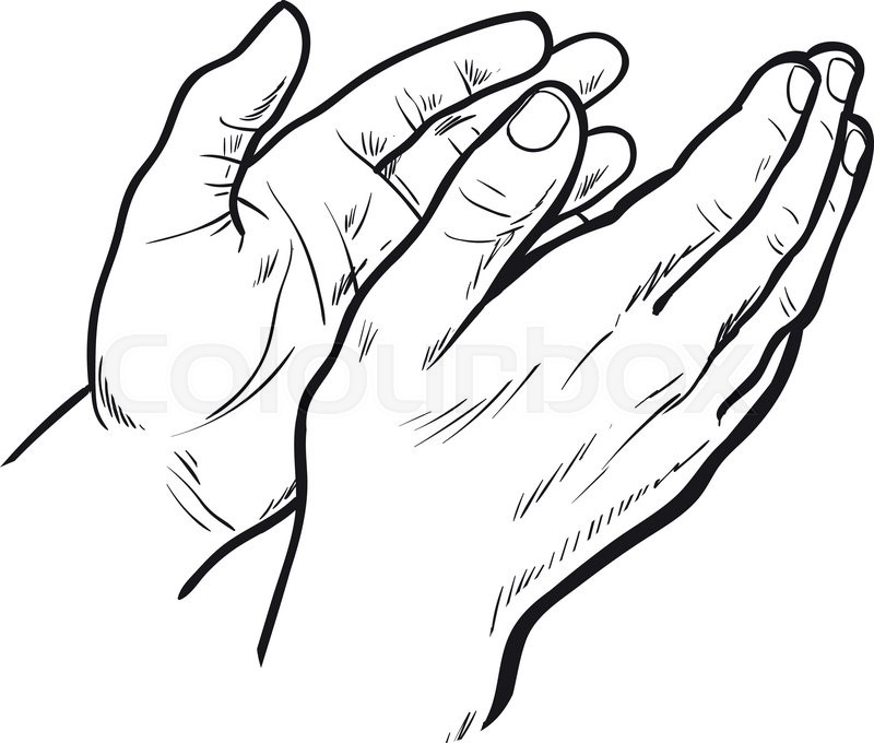 800x680 Hands Clap. Vector Hand Drawn. Circuit Hands. Symbol Of Applause