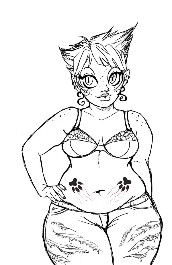 600x923 Claw Marks Lineart By Jandiemeraii