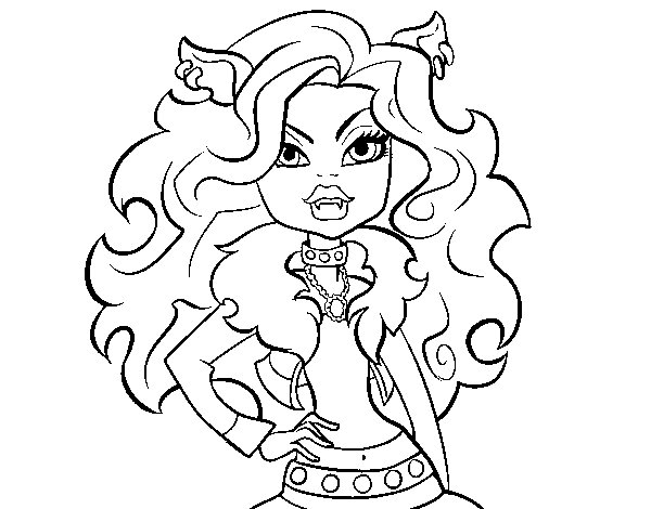 600x470 Monster High Clawdeen Wolf Coloring Page