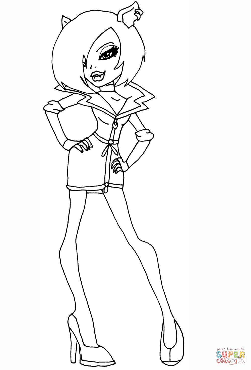 1000x1470 Monster High Clawdeen Wolf Coloring Page Free Printable Coloring