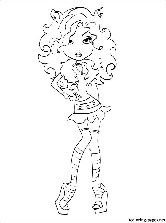 560x750 Clawdeen Wolf Monster High Doll Coloring Pages