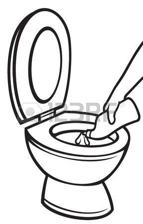 288x450 Hand In Rubber Glove Cleaning Toilet Bowl Using Plastic Bottle