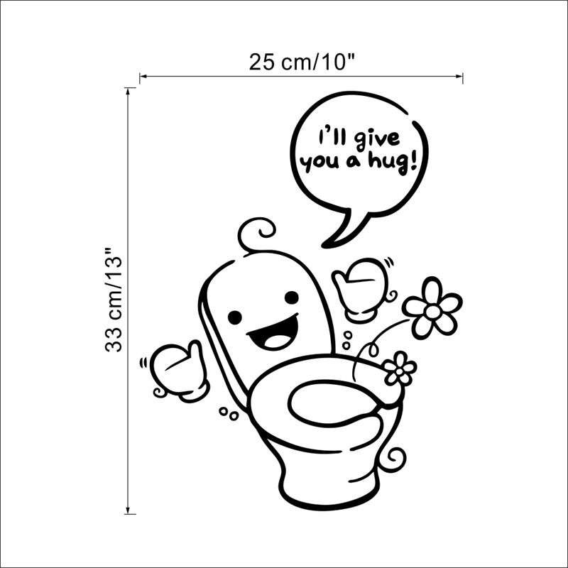 800x800 Clean Toilet Sticker Vinyl Bathroom Washroom Wall Decal Letter