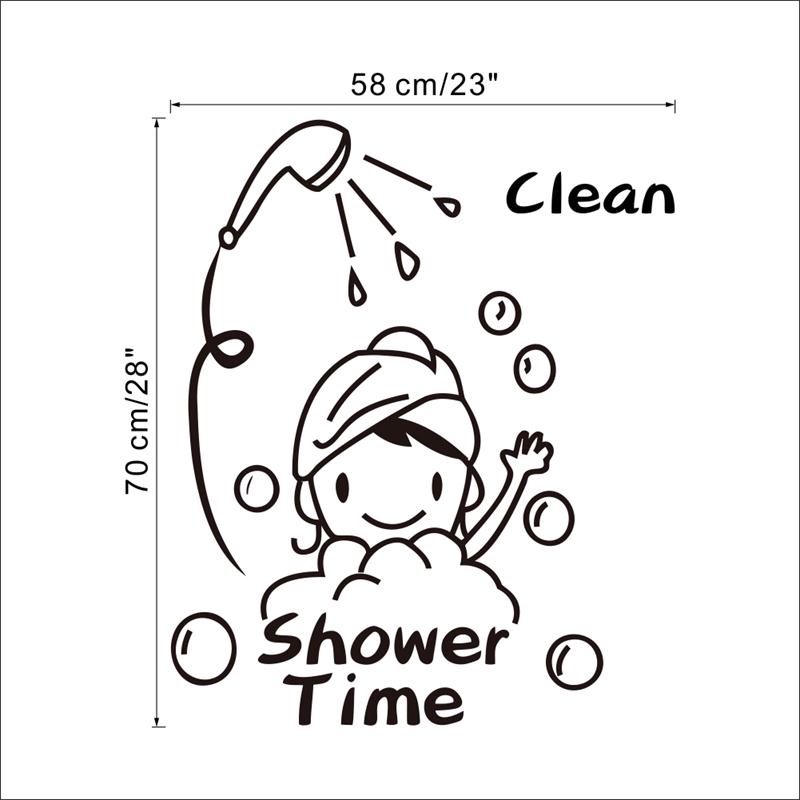 800x800 Shower Time Clean Bathroom Wash Room Door Decoration Toilet Art
