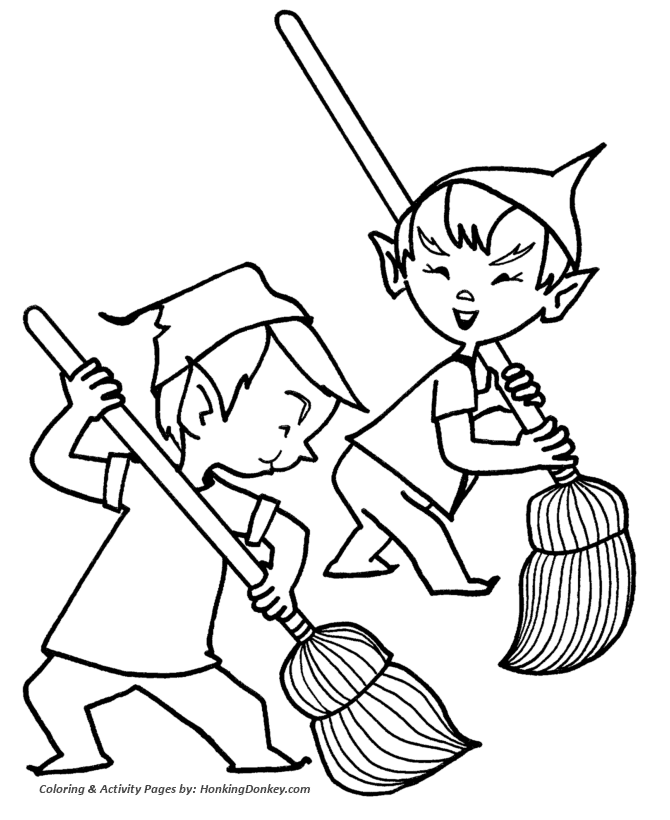 670x820 Santa's Elves Coloring Pages
