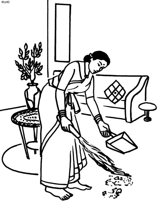 546x694 Coloring Page House Cleaner