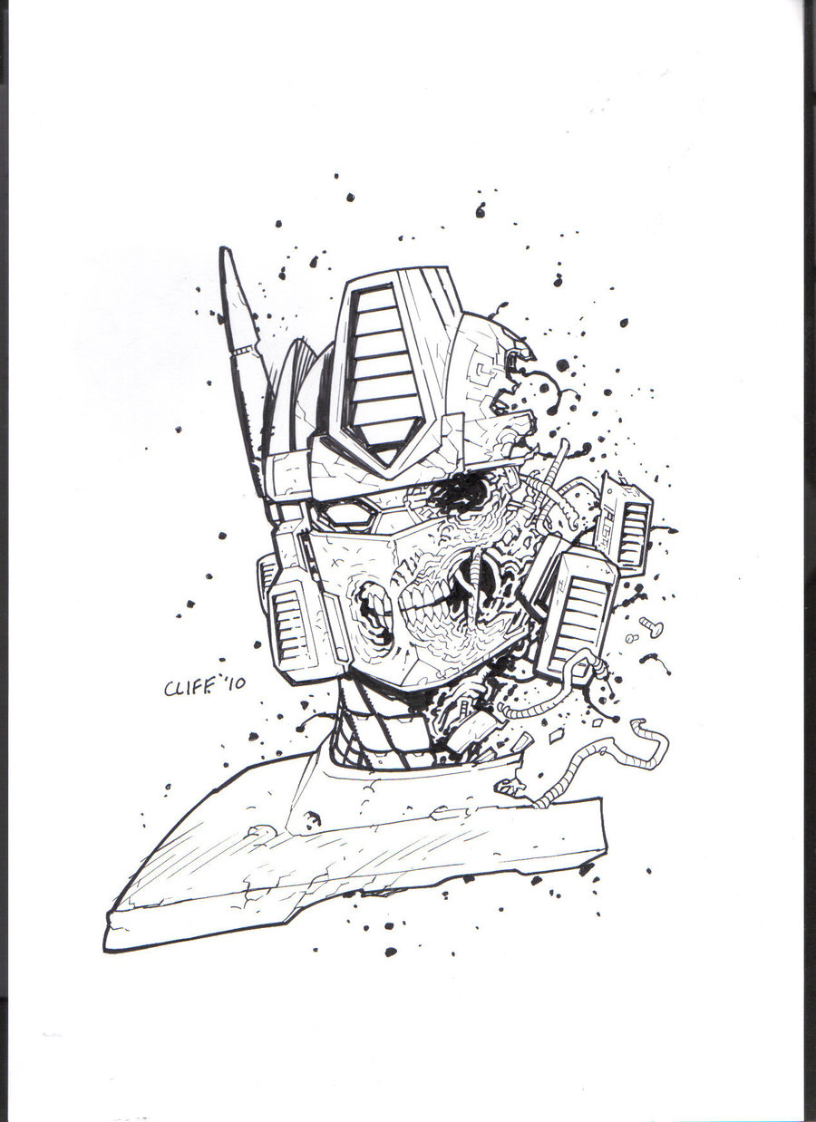 900x1238 Optimus Prime Face Drawing Sketch Zombie Optimus Prime By ~cliff