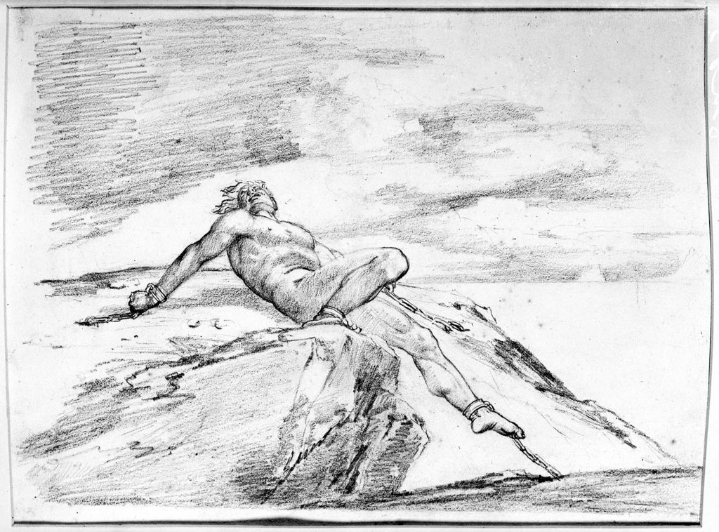 1024x758 Prometheus (Figure Of A Nude Man Chained On Top Of A Cliff