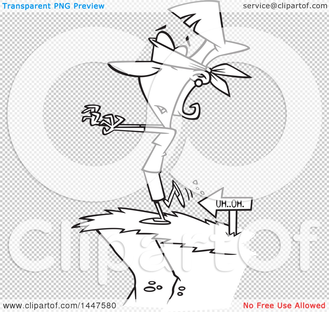 1080x1024 Clipart Of A Cartoon Black And White Lineart Blindfolded Woman
