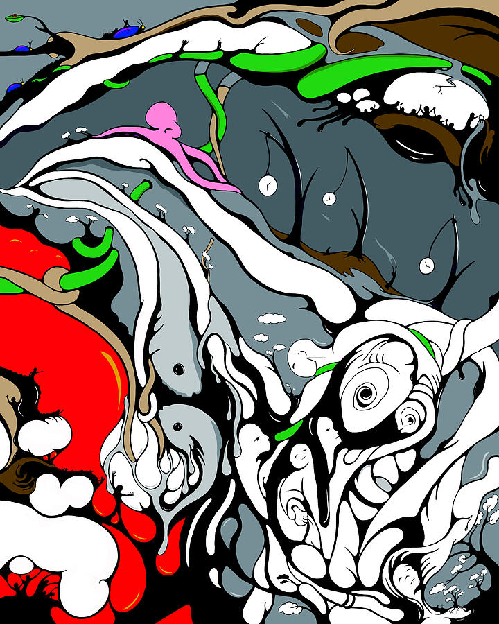 720x900 Quad Tidal Of Generations 4 Vines Drawing By Craig Tilley