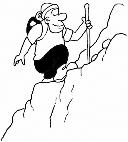 435x480 Climbing The Mountain Coloring Page Free Printable Coloring Pages