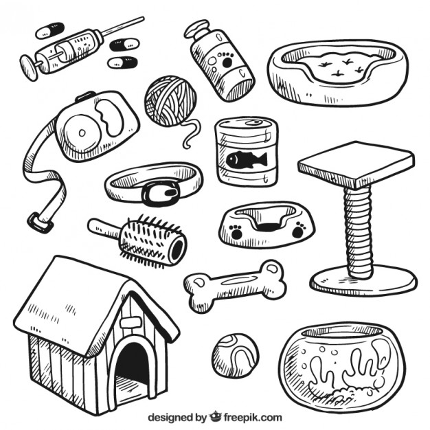626x626 Sketches Elements Of Veterinary Clinic Vector Free Download