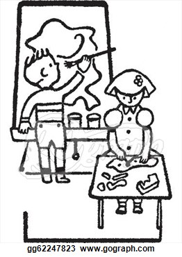 262x370 Children Drawing Clipart Black And White
