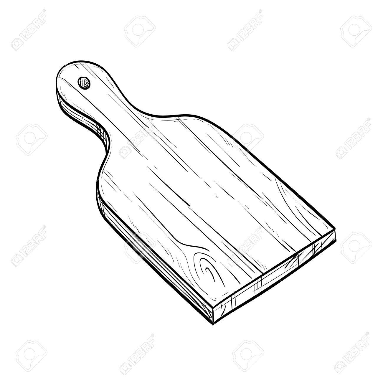 1300x1300 Hand Drawn Cutting Board. Royalty Free Cliparts, Vectors,